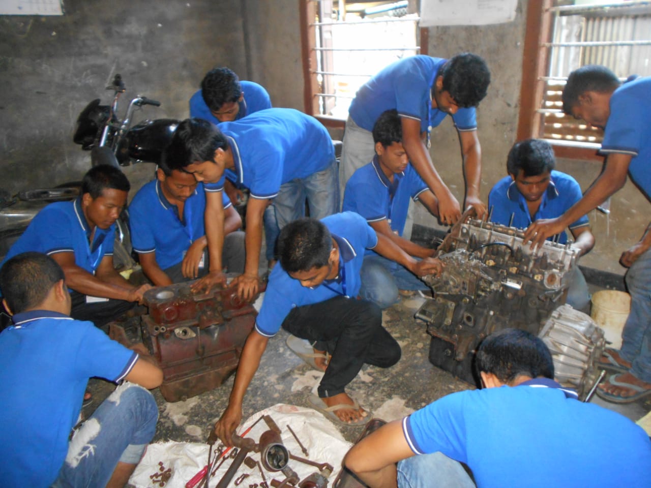 ITI Electrician student wiring a domestic switchboard during practical training